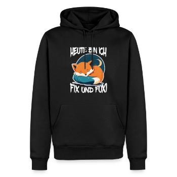 Fix und Foxi Fuchs Spruch Schlafshirt Kuscheln - Männer Premium Bio Hoodie - Schwarz - Vorne - Nico (187cm)