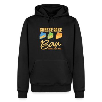Cheesecake Bar Because Love Is Sweet Pastry Chef - Männer Premium Bio Hoodie - Schwarz - Vorne - Nico (187cm)