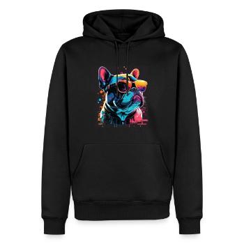 Lunettes de soleil French Bulldog Frenchie Dog - Sweat à capuche Premium bio Homme - noir - Devant - Nico (187cm)