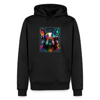 Lunettes de soleil French Bulldog Frenchie Dog - Sweat à capuche Premium bio Homme - noir - Devant - Nico (187cm)