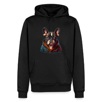 Lunettes de soleil French Bulldog Frenchie Dog - Sweat à capuche Premium bio Homme - noir - Devant - Nico (187cm)
