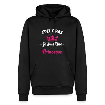 Je Peux Pas Je Suis une Princesse Humour Maman - Sweat à capuche Premium bio Homme - noir - Devant - Nico (187cm)