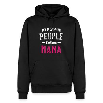 Mes personnes préférées m'appellent Nana - Sweat à capuche Premium bio Homme - noir - Devant - Nico (187cm)