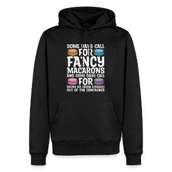 Macaron Some Days Call For Fancy Snacking Sweets - Men’s Premium Organic Hoodie - black - Front - Nico (187cm)