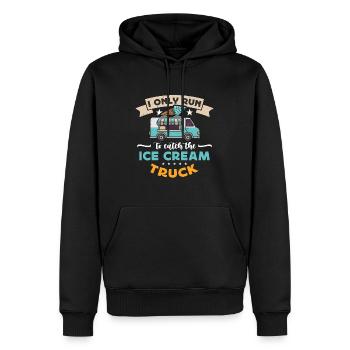 Crème glacée Je ne cours que pour attraper des bonbons glacés à la vanille - Sweat à capuche Premium bio Homme - noir - Devant - Nico (187cm)