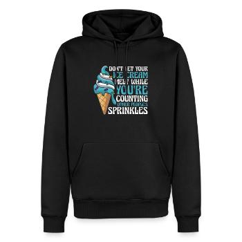Crème glacée Ne laissez pas votre crème glacée fondre mollement - Sweat à capuche Premium bio Homme - noir - Devant - Nico (187cm)