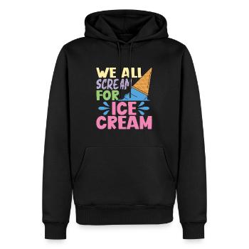 Ice Cream We All Scream For Frozen Fruit Sweet Ice - Men’s Premium Organic Hoodie - black - Front - Nico (187cm)