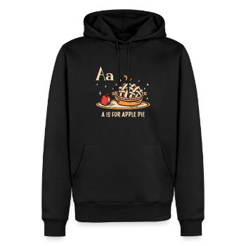 La tarte aux pommes A est pour la tarte aux pommes Pâtisseries aux fruits - Sweat à capuche Premium bio Homme - noir - Devant - Nico (187cm)