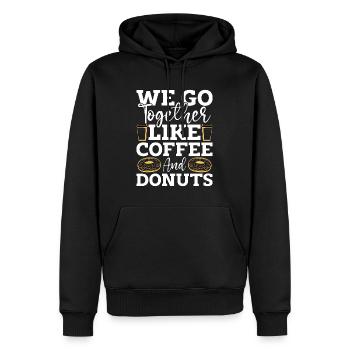 Café et beignets Nous allons ensemble comme le petit déjeuner - Sweat à capuche Premium bio Homme - noir - Devant - Nico (187cm)