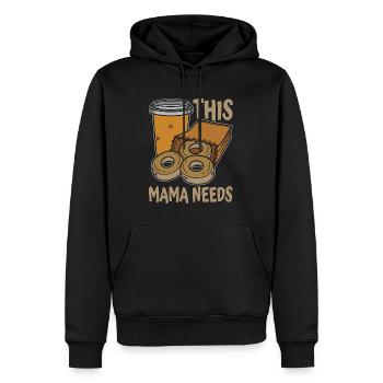 Coffee & Doughnuts This Mama Needs Coffee Lover - Männer Premium Bio Hoodie - Schwarz - Vorne - Nico (187cm)