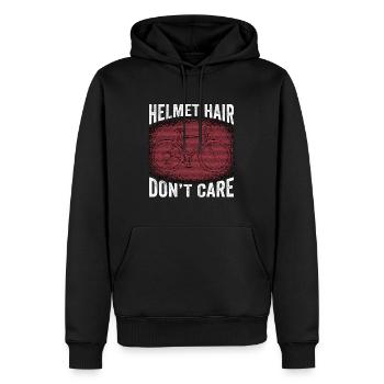 Bicycle Helmet Hair Don't Care Road Bike Cyclist - Men’s Premium Organic Hoodie - black - Front - Nico (187cm)