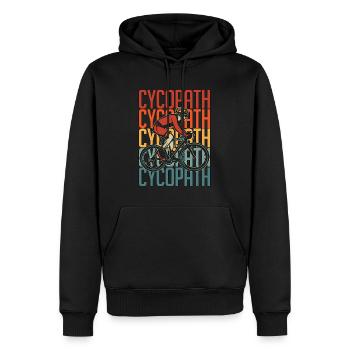 Bicycle Cycopath Retro Mountain Bike Biker Cyclist - Men’s Premium Organic Hoodie - black - Front - Nico (187cm)