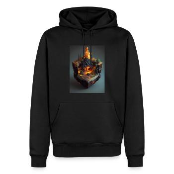 Voxel Fantasie Gaming Zocken Gamer Pixel Block - Männer Premium Bio Hoodie - Schwarz - Vorne - Nico (187cm)