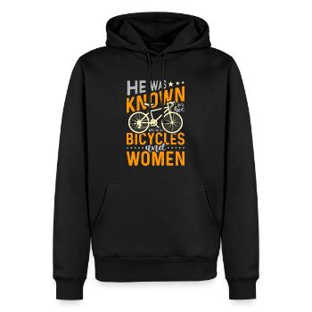 Bicycle He Was Known For His Mountain Bike Cyclist - Männer Premium Bio Hoodie - Schwarz - Vorne - Nico (187cm)
