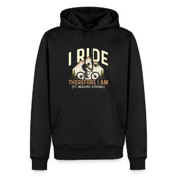 Vélo Je roule donc je suis en forme cycliste cycliste - Sweat à capuche Premium bio Homme - noir - Devant - Nico (187cm)