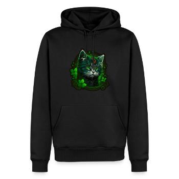 Katze Kätzchen St. Patricks Day Irland Irisch - Männer Premium Bio Hoodie - Schwarz - Vorne - Nico (187cm)