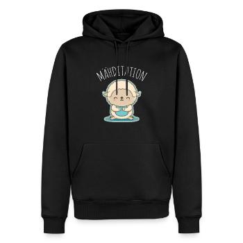 Schaf Lamm Schäfchen Yoga Meditation Entspannung - Männer Premium Bio Hoodie - Schwarz - Vorne - Nico (187cm)