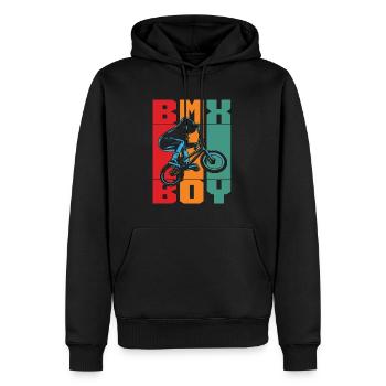 BMX Racing BMX Boy Retro Loves Bicyclette Cyclist - Männer Premium Bio Hoodie - Schwarz - Vorne - Nico (187cm)