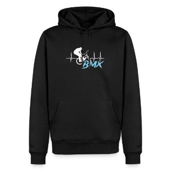 BMX Racing BMX Heartbeat Loves Bicyclette Cyclist - Männer Premium Bio Hoodie - Schwarz - Vorne - Nico (187cm)