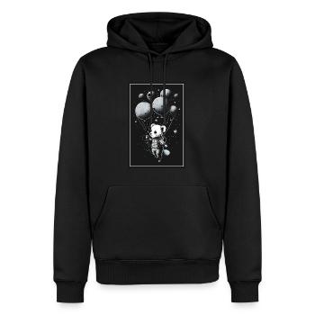 Mouse Hamster Space Astronaut Planet Spaceman - Men’s Premium Organic Hoodie - black - Front - Nico (187cm)