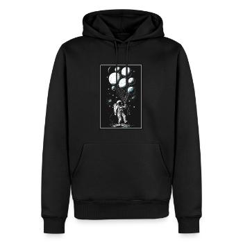 Astronaut Ballon Planet Raumfahrer Weltall All - Männer Premium Bio Hoodie - Schwarz - Vorne - Nico (187cm)