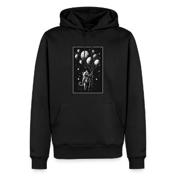 Katze Kätzchen Weltall Astronaut Planet Raumfahrer - Männer Premium Bio Hoodie - Schwarz - Vorne - Nico (187cm)