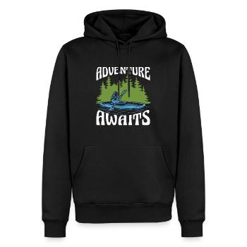 L’aventure en kayak attend l’amateur de kayak de pédalo - Sweat à capuche Premium bio Homme - noir - Devant - Nico (187cm)
