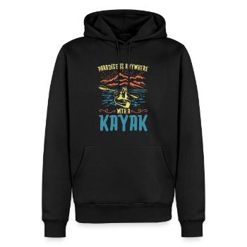 Kayaking Paradise est partout Canoë Kayak Lamateur - Sweat à capuche Premium bio Homme - noir - Devant - Nico (187cm)