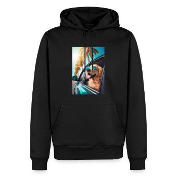 Golden Retriever Sonnenbrille Strand Palmen - Männer Premium Bio Hoodie - Schwarz - Vorne - Nico (187cm)