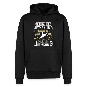 Jet Skiing Vous n’arrêtez pas le Jet Ski quand vous accélérez - Sweat à capuche Premium bio Homme - noir - Devant - Nico (187cm)