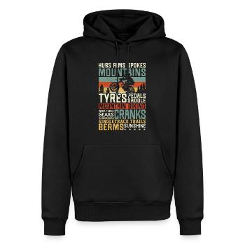 Moyeux de VTT Jantes Spokers Racing Cycliste - Sweat à capuche Premium bio Homme - noir - Devant - Nico (187cm)