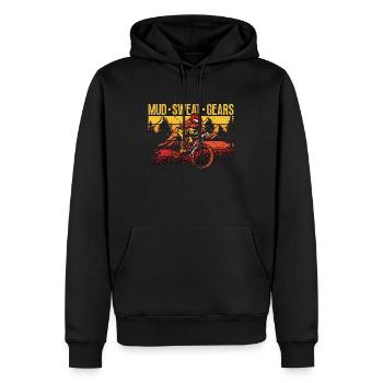 Mountain Bike Mud Sweat Gear Loves Racing Cyclist - Männer Premium Bio Hoodie - Schwarz - Vorne - Nico (187cm)