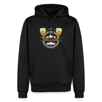 Mountain Bike Gears & Beers Loves Mountain Sports - Männer Premium Bio Hoodie - Schwarz - Vorne - Nico (187cm)