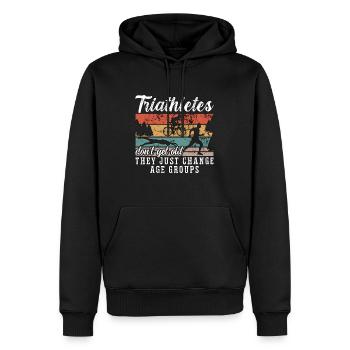 Les triathlètes de triathlon n’ont pas de vieux chevaux d’entraînement - Sweat à capuche Premium bio Homme - noir - Devant - Nico (187cm)