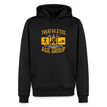 Les triathlètes de triathlon n’ont pas de vieux chevaux d’entraînement - Sweat à capuche Premium bio Homme - noir - Devant - Nico (187cm)