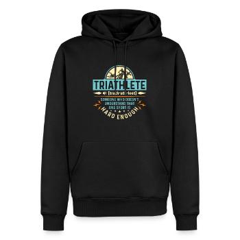 Triathlète de triathlon Quelqu’un qui ne s’entraîne pas - Sweat à capuche Premium bio Homme - noir - Devant - Nico (187cm)