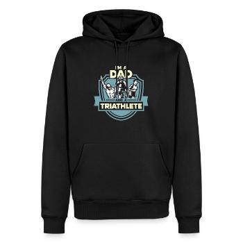 Compétition de course de triathlon Je suis un père et un nageur - Sweat à capuche Premium bio Homme - noir - Devant - Nico (187cm)