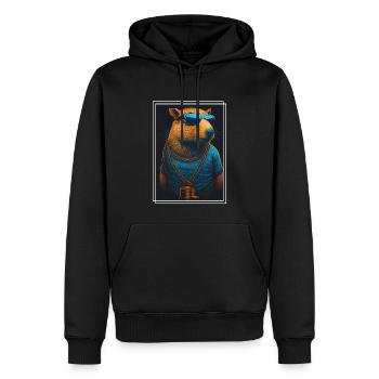 Capybara Capybara Cochon d’Inde Mèmes rongeurs - Sweat à capuche Premium bio Homme - noir - Devant - Nico (187cm)