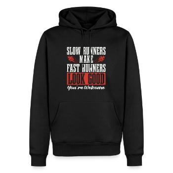 Half Marathon Slow Runners Make Fast Runners Race - Männer Premium Bio Hoodie - Schwarz - Vorne - Nico (187cm)