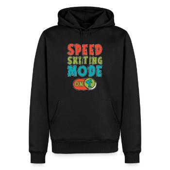 Le mode patinage de vitesse sur courte piste aime le patineur - Sweat à capuche Premium bio Homme - noir - Devant - Nico (187cm)
