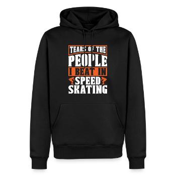 Patinage de vitesse Larmes Des gens J’ai battu Les patineurs - Sweat à capuche Premium bio Homme - noir - Devant - Nico (187cm)