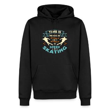 Speed Skating Time Is Precious Use It Short Track - Männer Premium Bio Hoodie - Schwarz - Vorne - Nico (187cm)