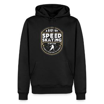 Speed Skating A Bad Day Speed Skating Is Skaters - Männer Premium Bio Hoodie - Schwarz - Vorne - Nico (187cm)