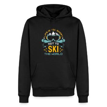 Cross Country Skiing Life Is Too Short Ski Racing - Männer Premium Bio Hoodie - Schwarz - Vorne - Nico (187cm)