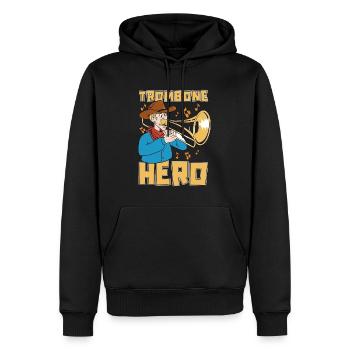 Trombone Hero Marching Band Instrument Trombonist - Männer Premium Bio Hoodie - Schwarz - Vorne - Nico (187cm)