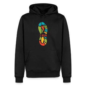 Cross Country Running I Run Long Track Athletic - Männer Premium Bio Hoodie - Schwarz - Vorne - Nico (187cm)