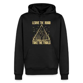 Trail Running Leave The Road Take Trail Race Lover - Männer Premium Bio Hoodie - Schwarz - Vorne - Nico (187cm)