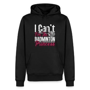 Badminton I Can't I'm The Shuttlecock Player Lover - Sweat à capuche Premium bio Homme - noir - Devant - Nico (187cm)