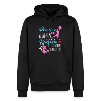 Pratique du cheerleading comme vous n’avez jamais applaudi - Sweat à capuche Premium bio Homme - noir - Devant - Nico (187cm)