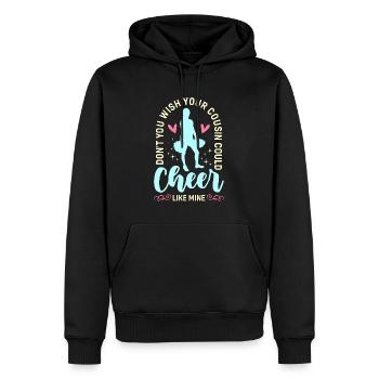 Cheerleading Ne souhaitez-vous pas que votre cousin applaudisse - Sweat à capuche Premium bio Homme - noir - Devant - Nico (187cm)